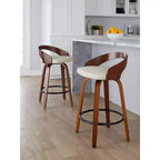 Set di 2 sgabelli da bar girevoli altezza bancone | Similpelle, struttura in legno, 66 cm
