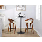 Set di 2 sgabelli da bar girevoli altezza bancone | Similpelle, struttura in legno, 66 cm