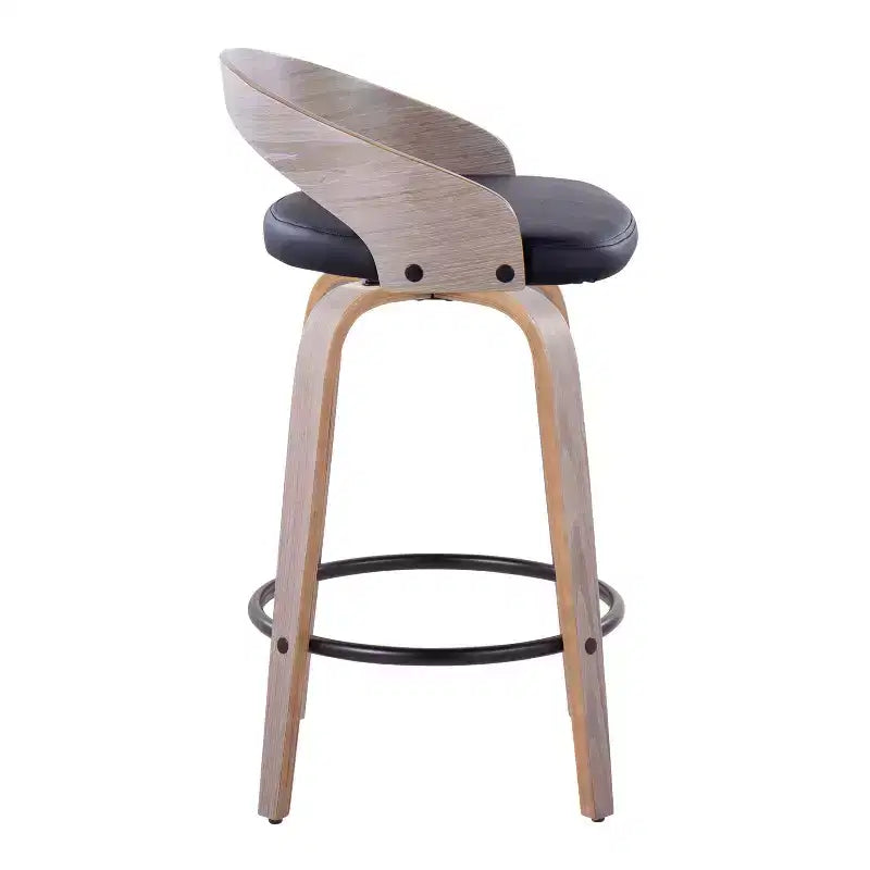Set di 2 sgabelli da bar girevoli altezza bancone | Similpelle, struttura in legno, 66 cm