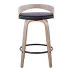 Set di 2 sgabelli da bar girevoli altezza bancone | Similpelle, struttura in legno, 66 cm