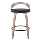 Set di 2 sgabelli da bar girevoli altezza bancone | Similpelle, struttura in legno, 66 cm