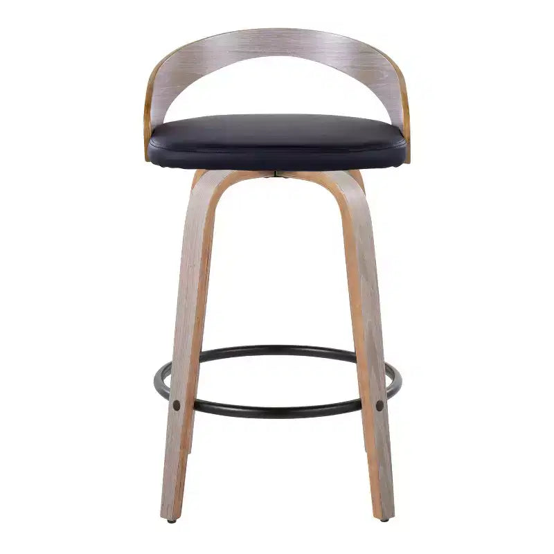 Set di 2 sgabelli da bar girevoli altezza bancone | Similpelle, struttura in legno, 66 cm