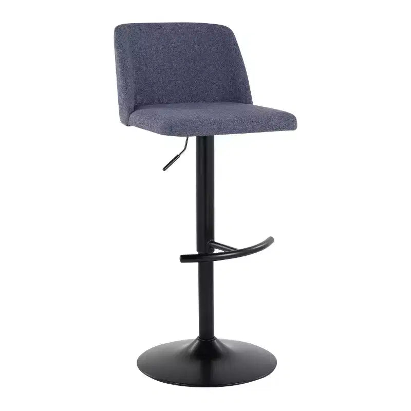Set of 2 Adjustable Swivel Barstools with Mid Back