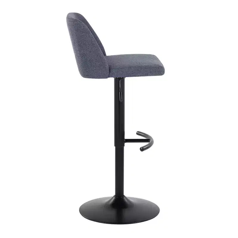 Set of 2 Adjustable Swivel Barstools with Mid Back