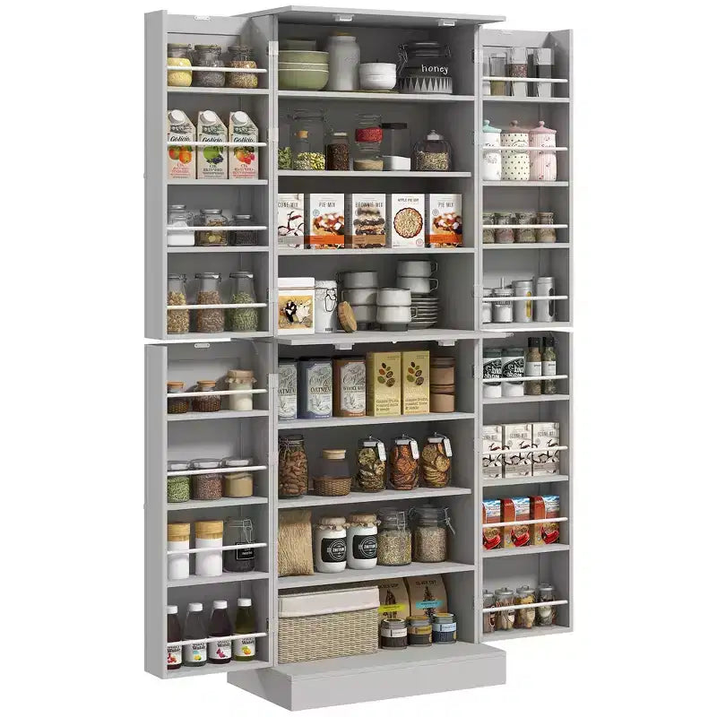 HOMCOM 65 Kitchen Pantry Cabinet, Modern Storage Cabinet with Doors and Shelves, Freestanding Cupboard for Dining Room