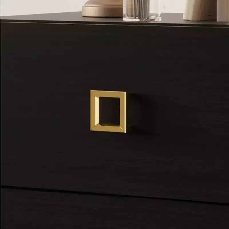 Set di 2 comodini con cassetto e gambe in metallo dorato | Camera da letto moderna