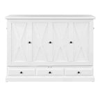 Letto a scomparsa in legno Queen/Full Size con ricarica USB e cassetti portaoggetti