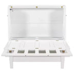 Letto a scomparsa in legno Queen/Full Size con ricarica USB e cassetti portaoggetti