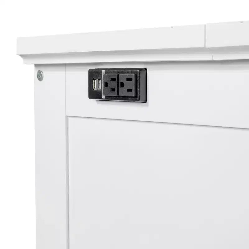 Letto a scomparsa in legno Queen/Full Size con ricarica USB e cassetti portaoggetti