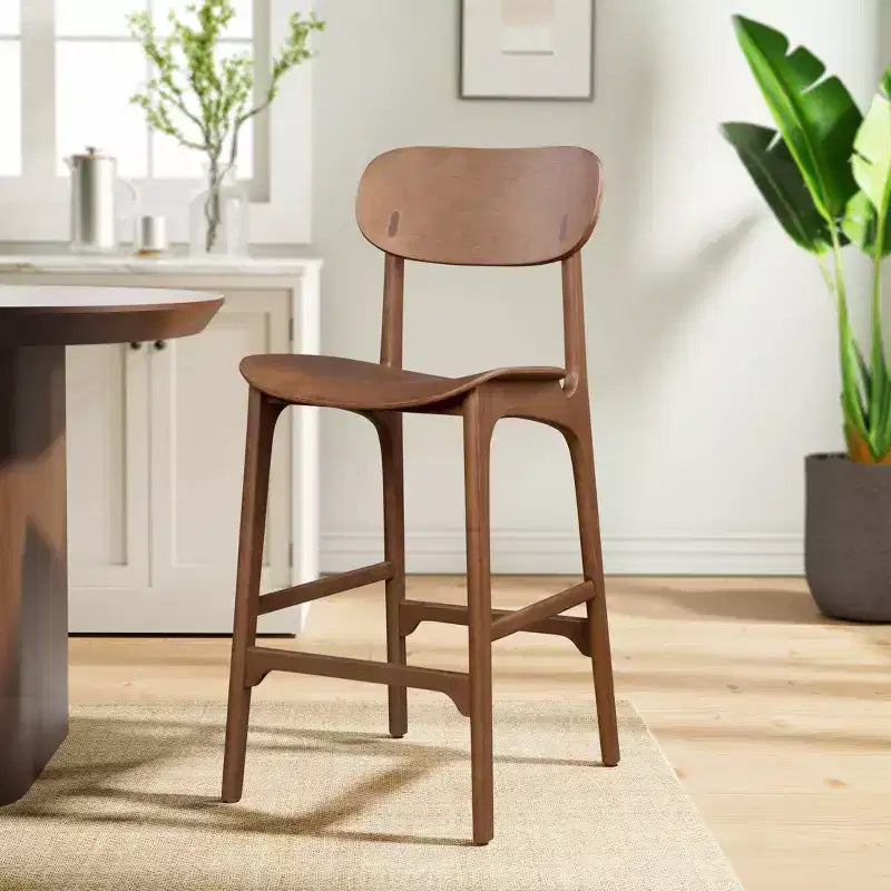 30 Inch Wood Bar Stool | Mid Back, Armless, 400 lb Capacity