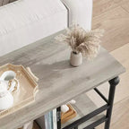 Console stretta a 3 ripiani | Tavolo da ingresso e corridoio industriale, grigio rustico