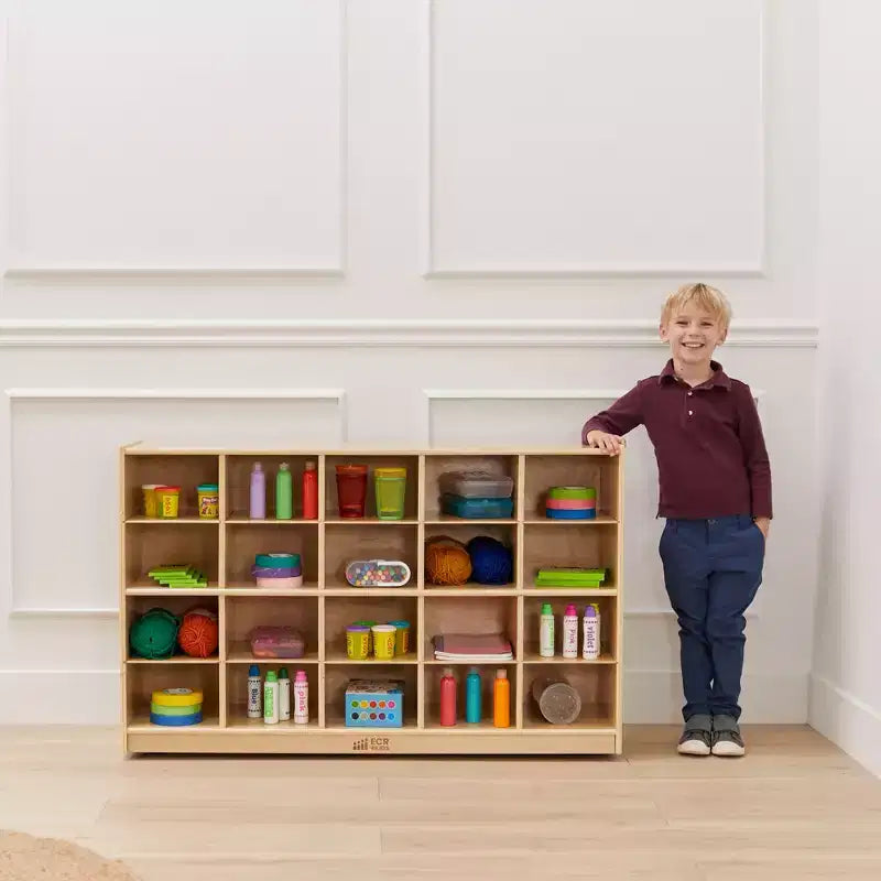Mobile con 20 Scomparti 4x5 | Legno di Betulla, per Aula e Sala Giochi
