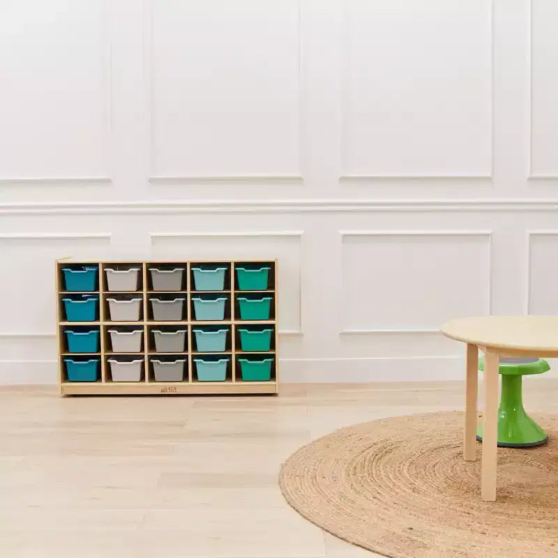 Mobile con 20 Scomparti 4x5 | Legno di Betulla, per Aula e Sala Giochi