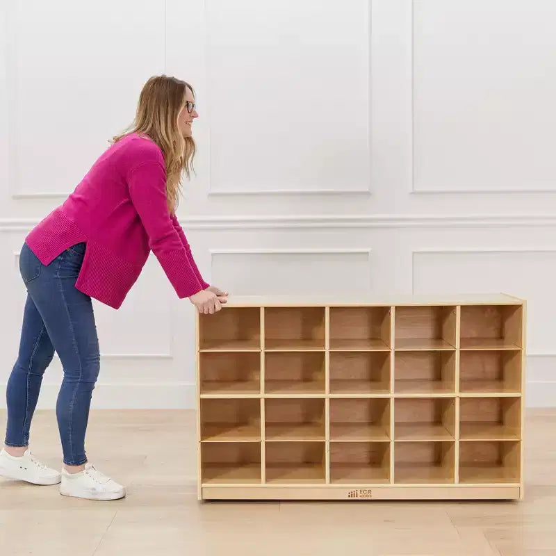 Mobile con 20 Scomparti 4x5 | Legno di Betulla, per Aula e Sala Giochi