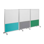 ECR4Kids Mobile Dry-Erase and Flannel Split Room Divider, 3-Panel, School Supplies