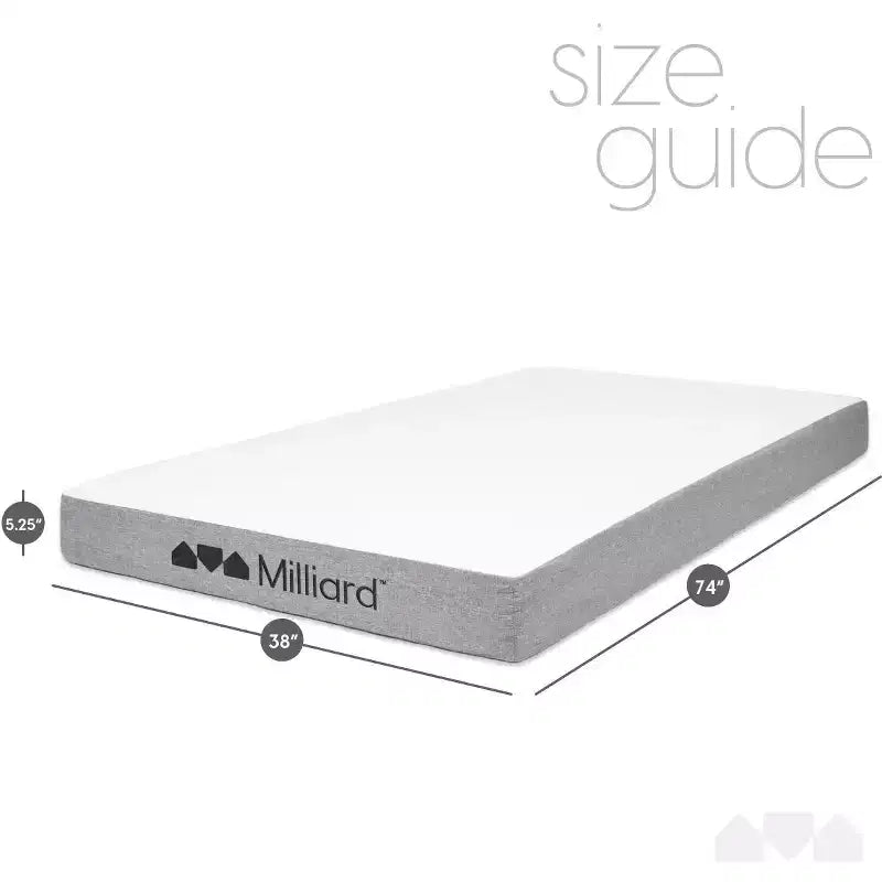 Materasso in memory foam da 5 pollici per letto estraibile, singolo - Set di 2