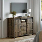 Mobile buffet da cucina con 3 cassetti e ante scorrevoli a fienile