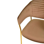 Poltrona d'accento in pelle e velluto con base in acciaio inossidabile | Sedia da pranzo ergonomica