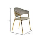 Poltrona d'accento in pelle e velluto con base in acciaio inossidabile | Sedia da pranzo ergonomica