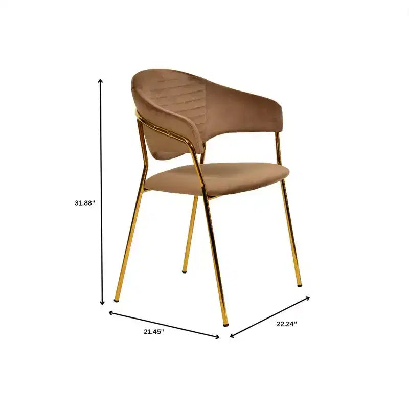 Poltrona d'accento in pelle e velluto con base in acciaio inossidabile | Sedia da pranzo ergonomica