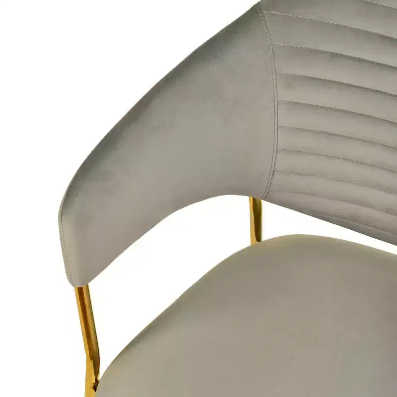 Poltrona d'accento in pelle e velluto con base in acciaio inossidabile | Sedia da pranzo ergonomica