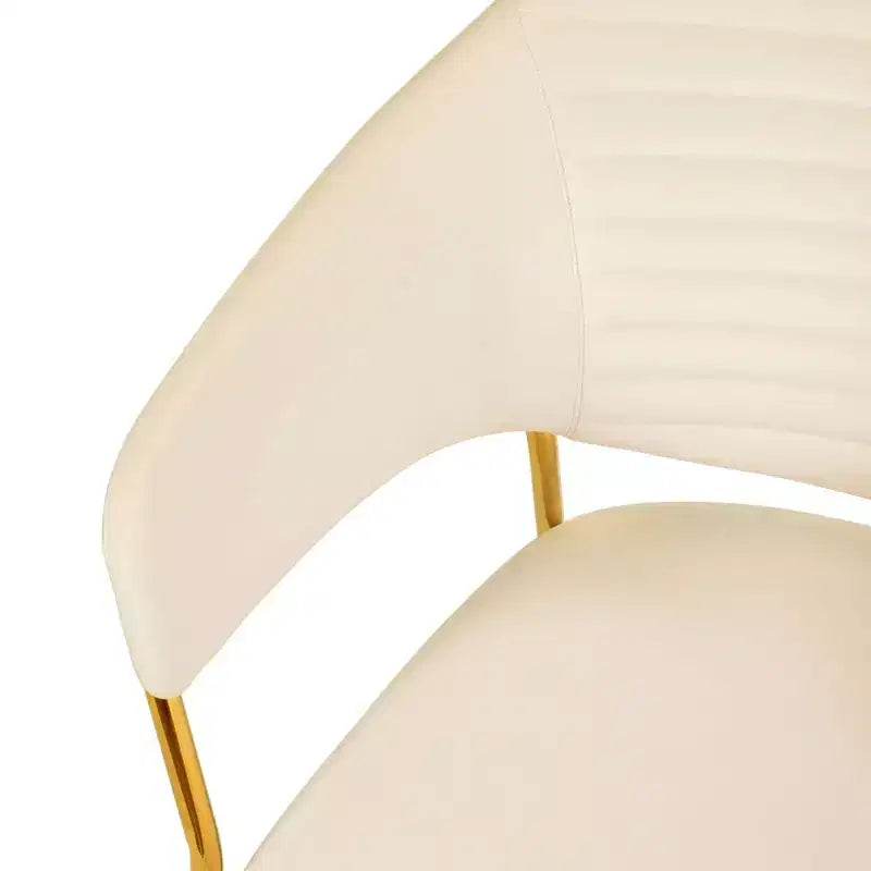Poltrona d'accento in pelle e velluto con base in acciaio inossidabile | Sedia da pranzo ergonomica