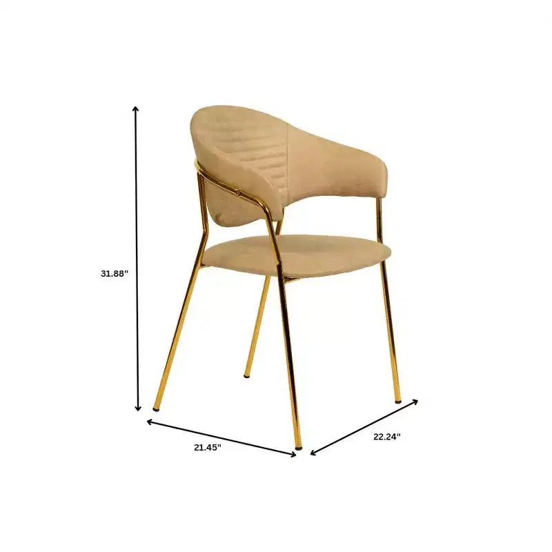 Poltrona d'accento in pelle e velluto con base in acciaio inossidabile | Sedia da pranzo ergonomica