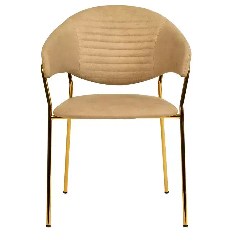 Poltrona d'accento in pelle e velluto con base in acciaio inossidabile | Sedia da pranzo ergonomica