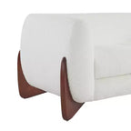 Set Divani da Soggiorno in Bouclé a 2 Pezzi Beige | Divano e Divanetto con Gambe in Betulla