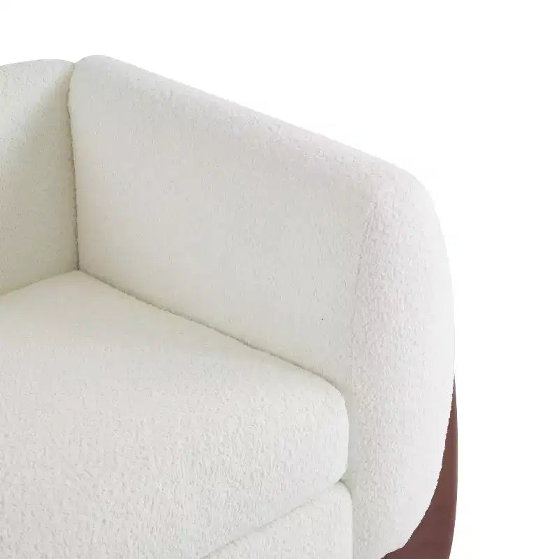 Set Divani da Soggiorno in Bouclé a 2 Pezzi Beige | Divano e Divanetto con Gambe in Betulla
