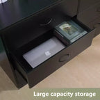Cassettiera a 6 cassetti per camera da letto, moderna e ampia, con telaio in acciaio, in MDF nero