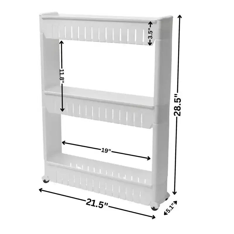Carrello Portatutto Sottile a 3 Ripiani | Organizzatore per Bagno, Cucina e Dormitorio