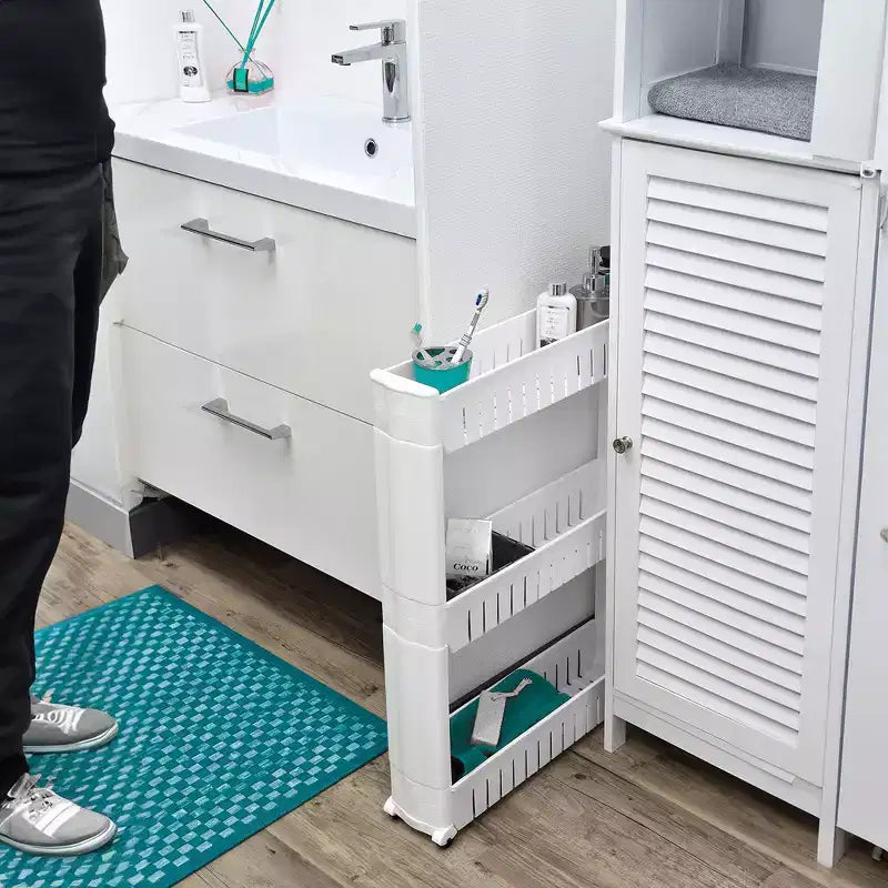 Carrello Portatutto Sottile a 3 Ripiani | Organizzatore per Bagno, Cucina e Dormitorio