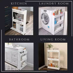 Carrello Portatutto Sottile a 3 Ripiani | Organizzatore per Bagno, Cucina e Dormitorio