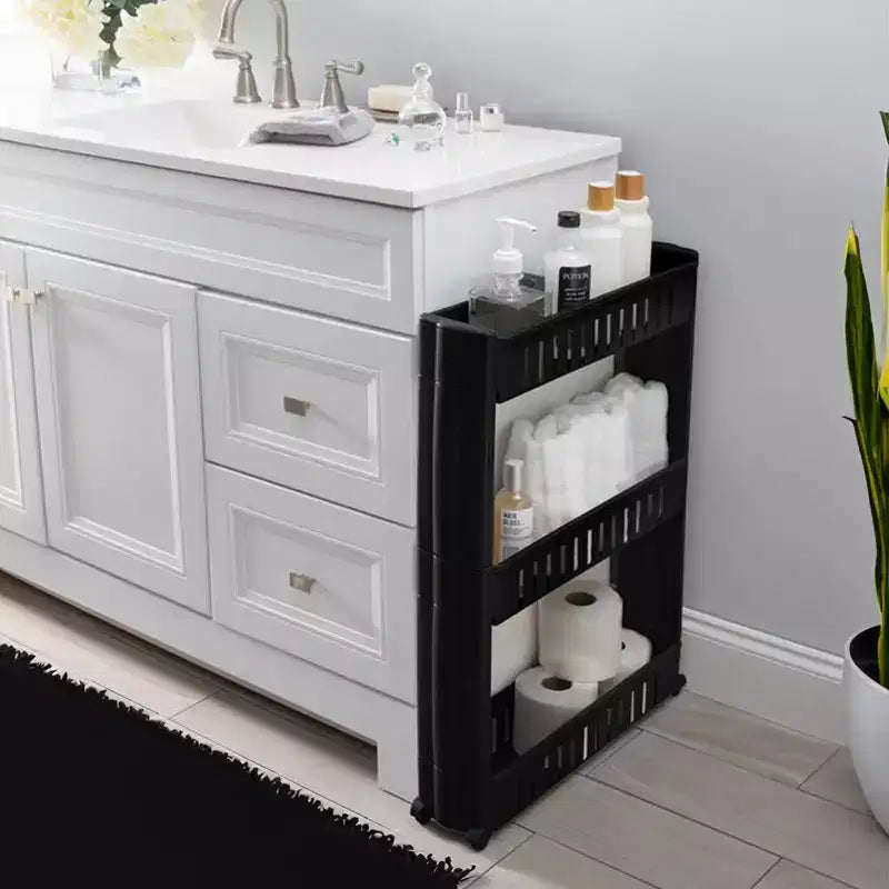 Carrello Portatutto Sottile a 3 Ripiani | Organizzatore per Bagno, Cucina e Dormitorio