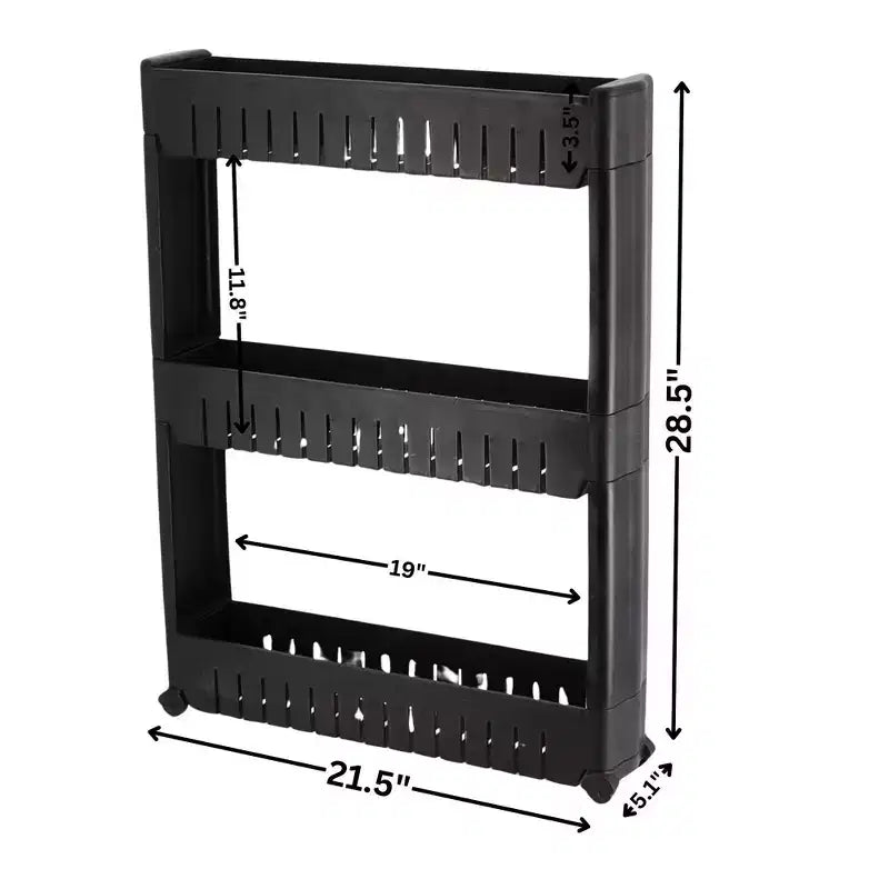 Carrello Portatutto Sottile a 3 Ripiani | Organizzatore per Bagno, Cucina e Dormitorio