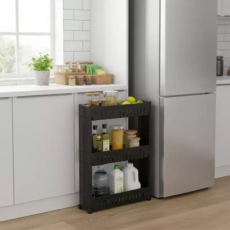 Carrello Portatutto Sottile a 3 Ripiani | Organizzatore per Bagno, Cucina e Dormitorio