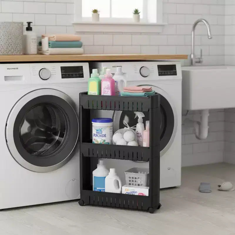 Carrello Portatutto Sottile a 3 Ripiani | Organizzatore per Bagno, Cucina e Dormitorio