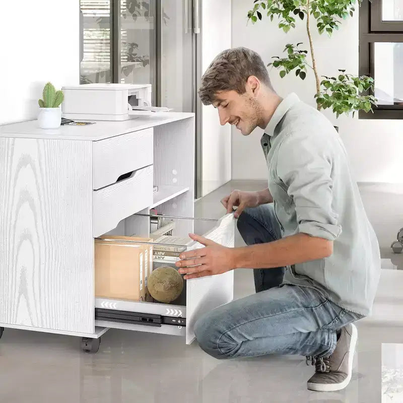 Classificatore mobile a 3 cassetti largo 79,5 cm con ruote