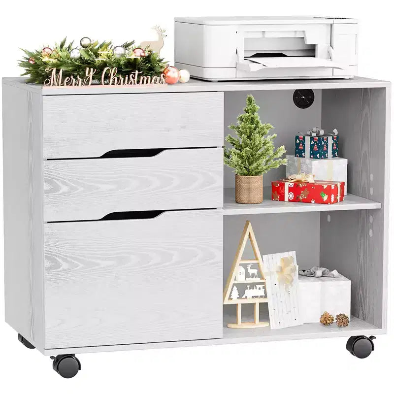 Classificatore mobile a 3 cassetti largo 79,5 cm con ruote