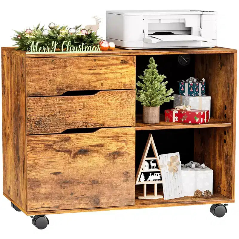 Classificatore mobile a 3 cassetti largo 79,5 cm con ruote