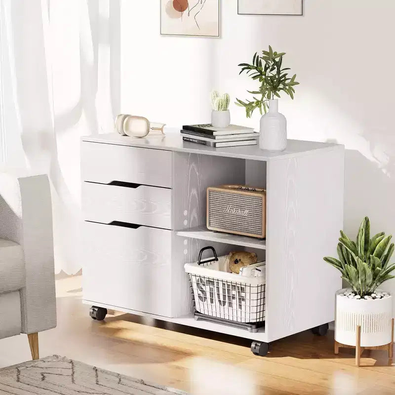 Classificatore mobile a 3 cassetti largo 79,5 cm con ruote