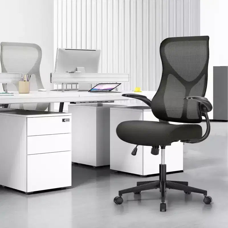High Back Mesh Task Chair | Flip Armrests, Adjustable Height & Swivel