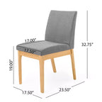 Set da pranzo moderno di metà secolo a 7 pezzi | Sedie imbottite e tavolo in legno di gomma