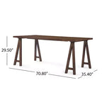 Set da pranzo moderno di metà secolo a 7 pezzi | Sedie imbottite e tavolo in legno di gomma