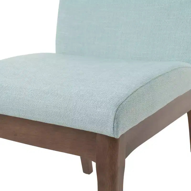 Set da pranzo moderno di metà secolo a 7 pezzi | Sedie imbottite e tavolo in legno di gomma