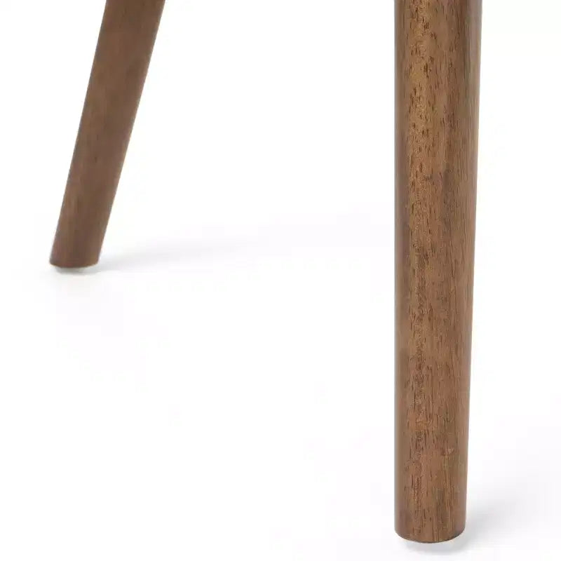 Set da pranzo moderno di metà secolo a 7 pezzi | Sedie imbottite e tavolo in legno di gomma