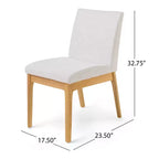 Set da pranzo moderno di metà secolo a 7 pezzi | Sedie imbottite e tavolo in legno di gomma