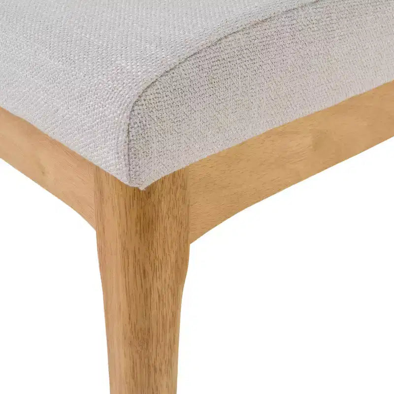 Set da pranzo moderno di metà secolo a 7 pezzi | Sedie imbottite e tavolo in legno di gomma
