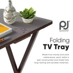 Tavolino Pieghevole Portatile per Spuntini TV | Legno Massello, Sottile e Leggero